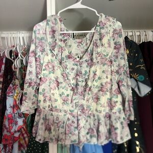 Cider floral ruffle top